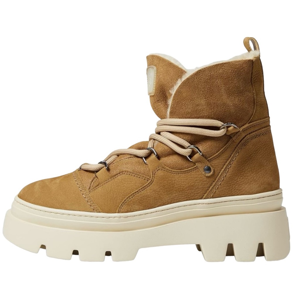 Paul Green Pandora Fluff Boots Camel Combo Women's Size 8 NWT Shearling